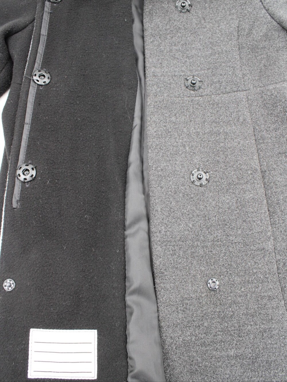 Vintage Rothschild Girls Wool Blend Colorblock Dress Coat Black Grey 4T - Picture 5 of 6